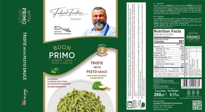 Buon Primo is Chef Fabrizio's new "Ready to Eat" pasta and risotto line.