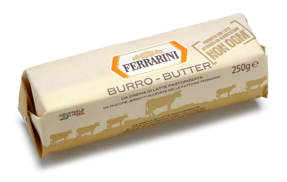 Ferrarini butter from Italy uses cream from the production of Parmigiano Reggiano.