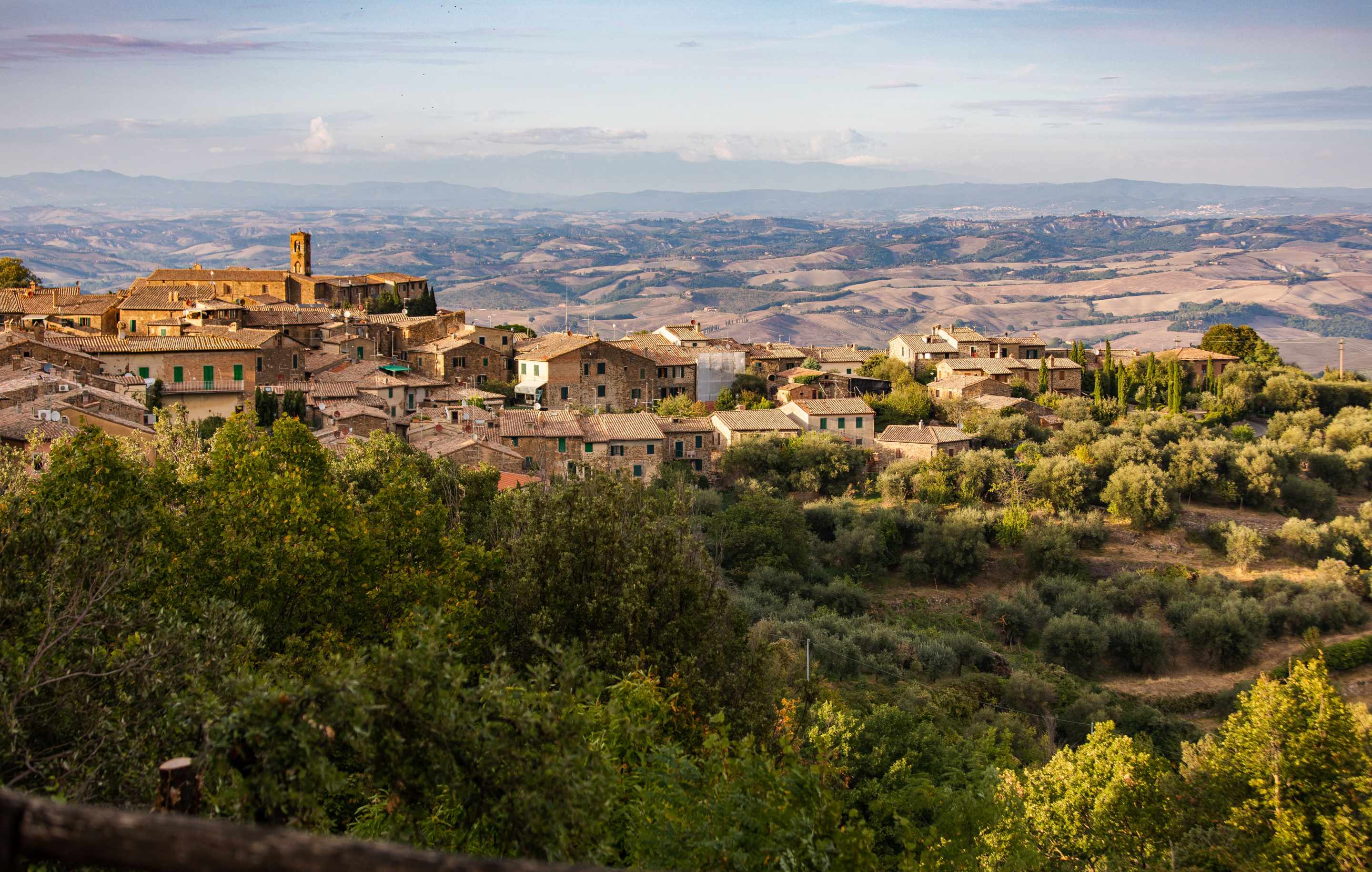 The hilltop town of Montalcino is home to Brunello di Montalcino, one of the world's most prestigious wines.