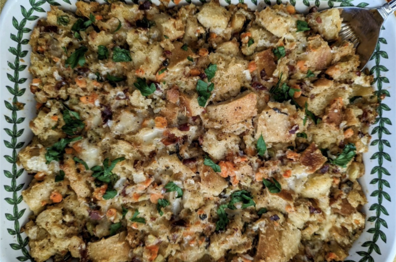 Focaccia Stuffing with Herbs and Sausage