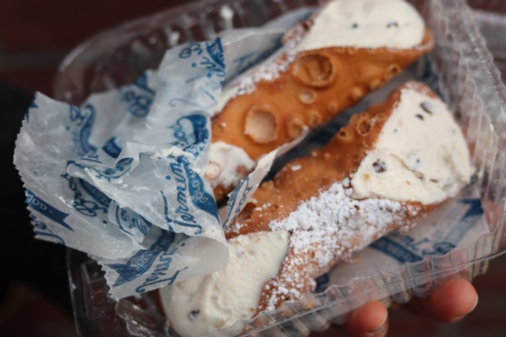 Signature ricotta cheese cannoli from Termini Bros. Bakery.