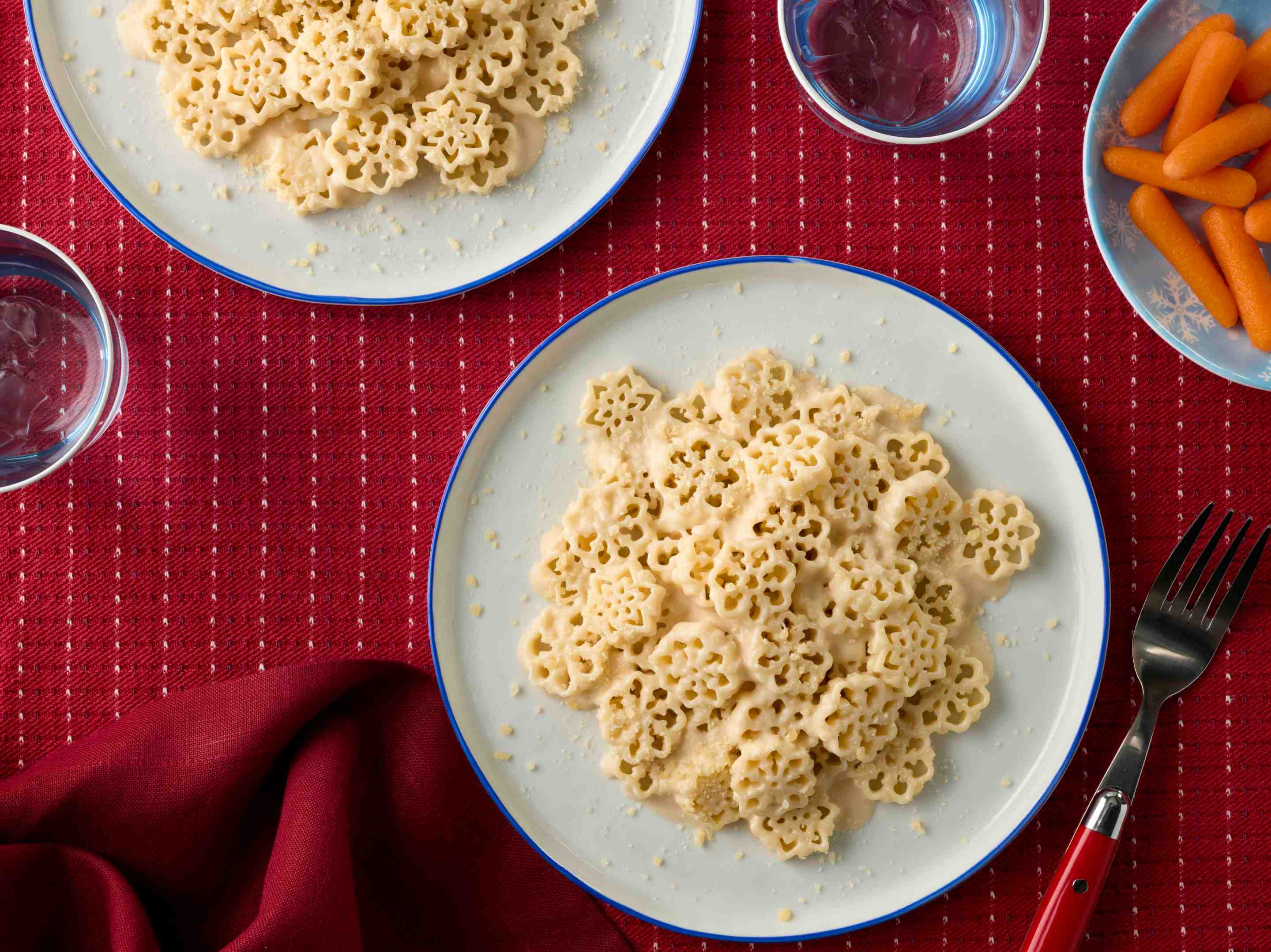 Barilla Snowfall pasta mac and cheese.