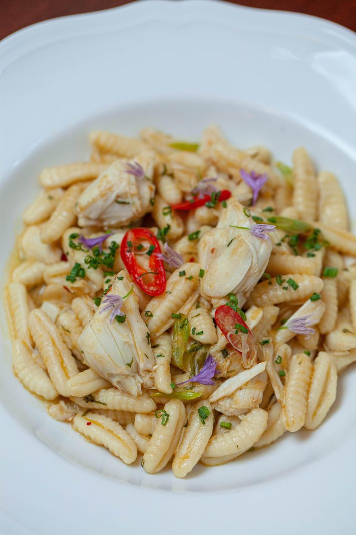 pasta with artichokes and peppers