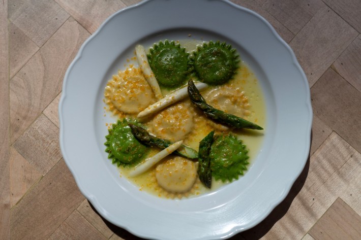 Asparagus ravioli