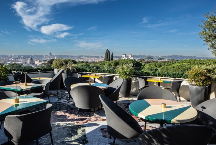 The view from Settimo in the Sofitel Hotel Rome Villa Borghese.