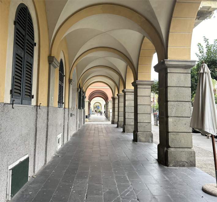 The famed porticos of Chiavari.