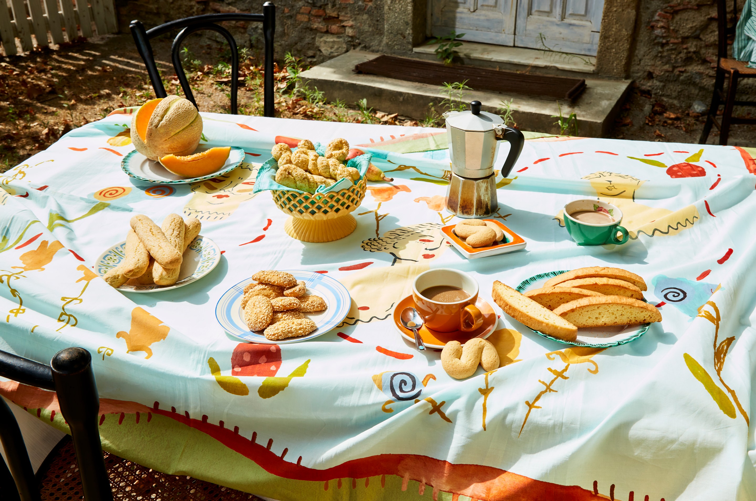 Assorted Italian cookies on the breakfast table.