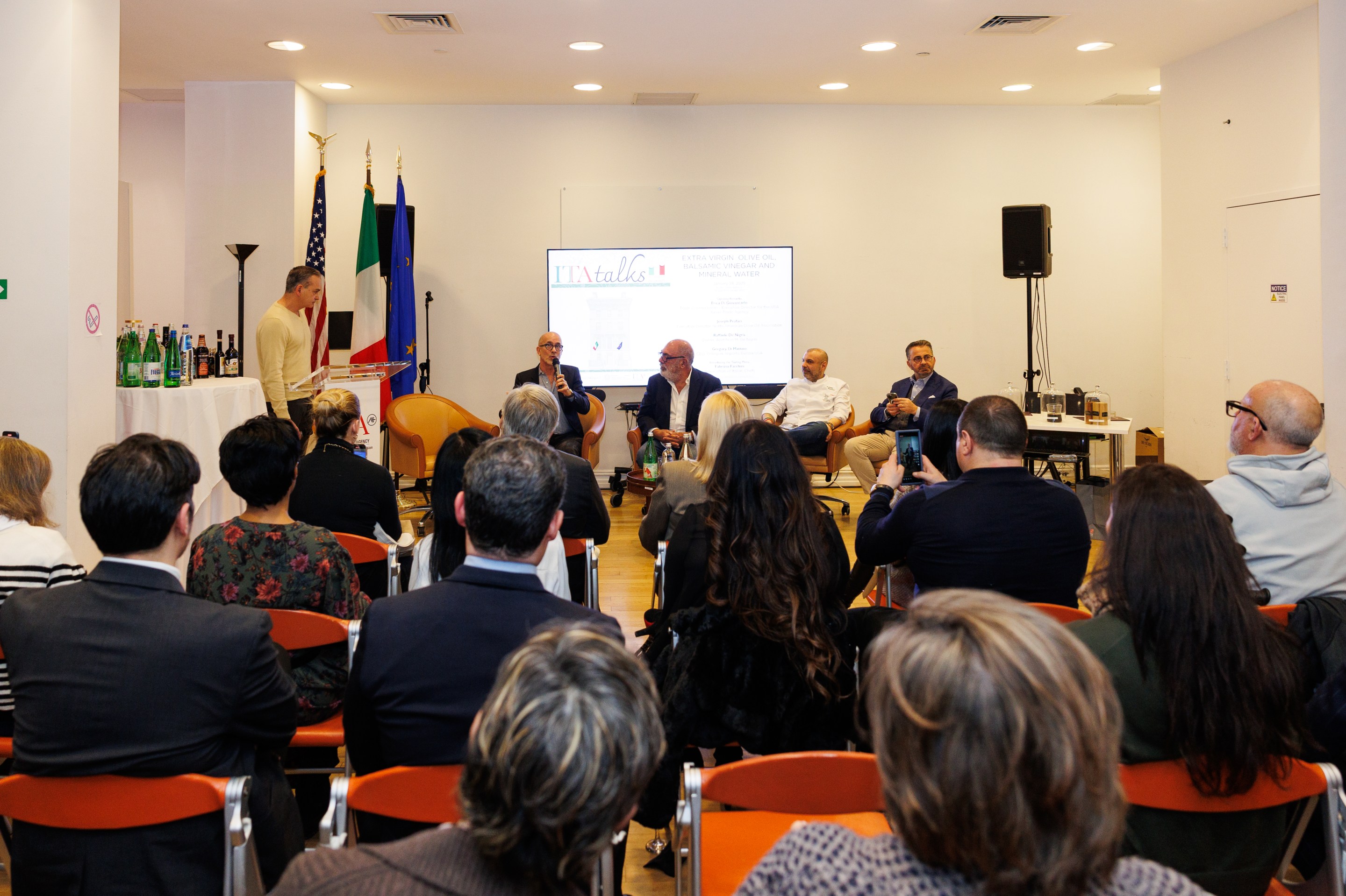 A view from the audience of the ITA Talks panel in progress.