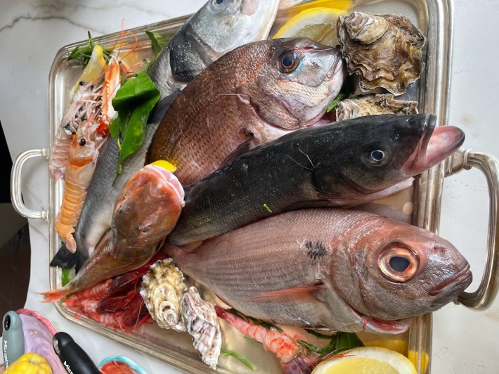 Fresh seafood from the waters off of the Amalfi Coast.