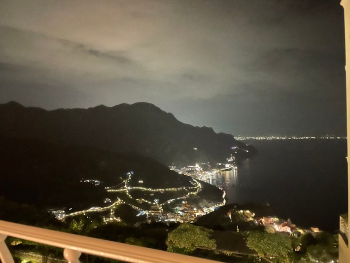 A view of the Amalfi Coast from the terrace of Ristorante Belvedere.