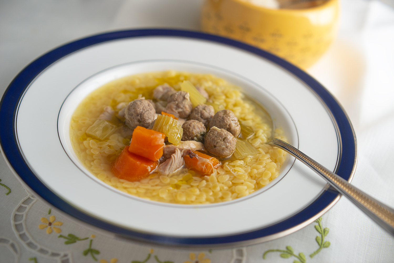 Chicken Soup with Little Meatballs by Cathy Collucio Fazzolari. Photo by Daniel Paterna.