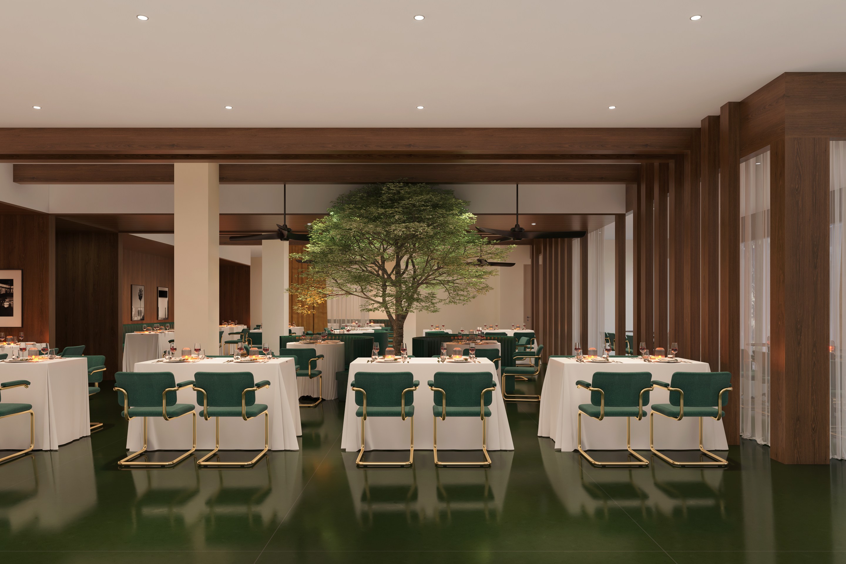 The dining room at Donna Mare Italian Chophouse in Miami Beach.