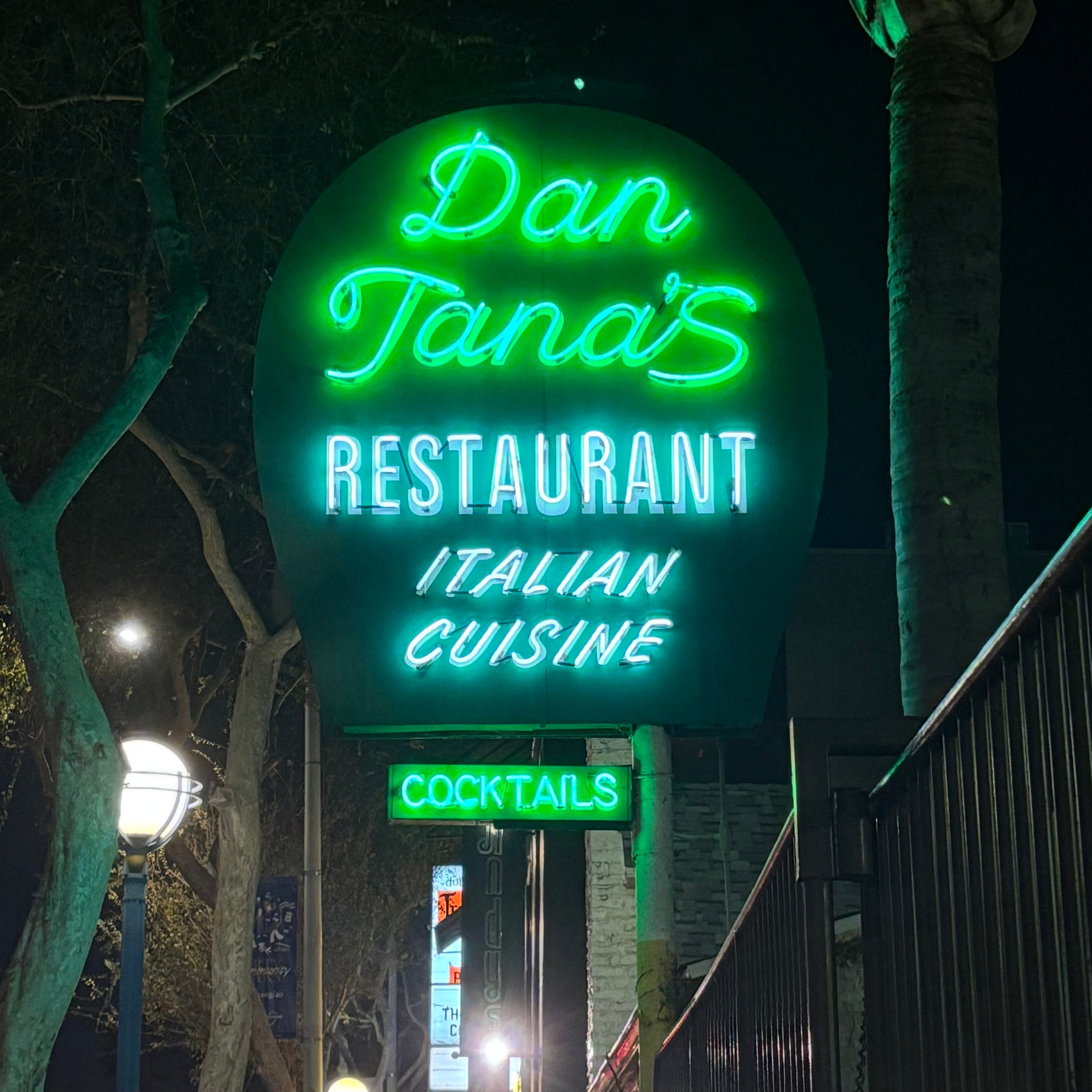 The exterior of Dan Tana's Italian restaurant in Los Angeles.