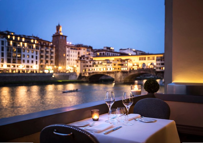 The view of the Ponte Vecchio from Borgo San Jacopo. Photo credit: Lungarno Collection.