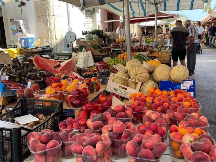 A market in Siracusa, Sicily.