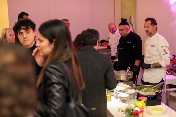 The post-panel pasta feast at the 2/18 ITA Talks event.