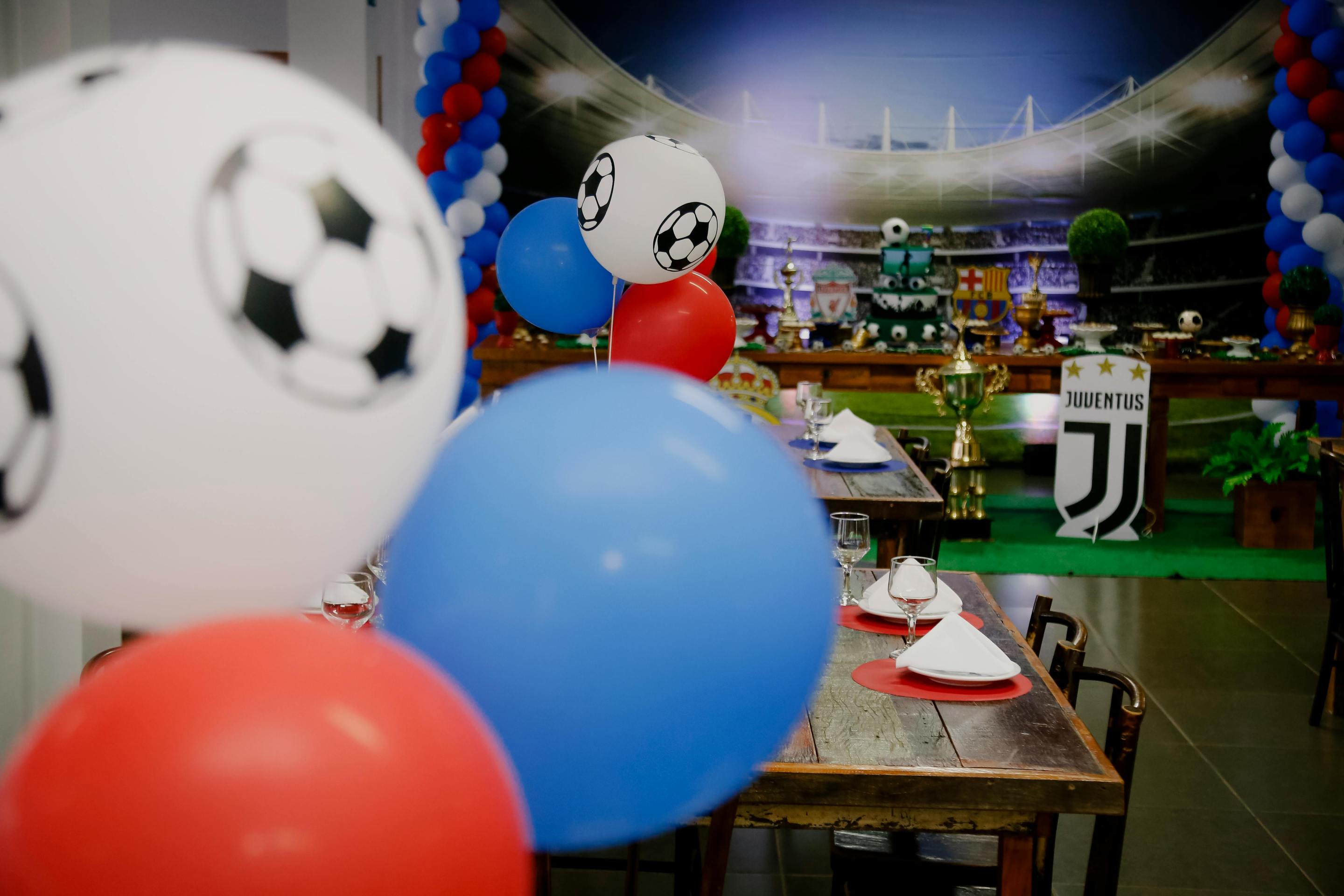 Balloons and soccer ball imagery