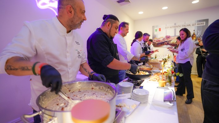 Chef Fabrizio Facchini and his team serving the post-panel reception.