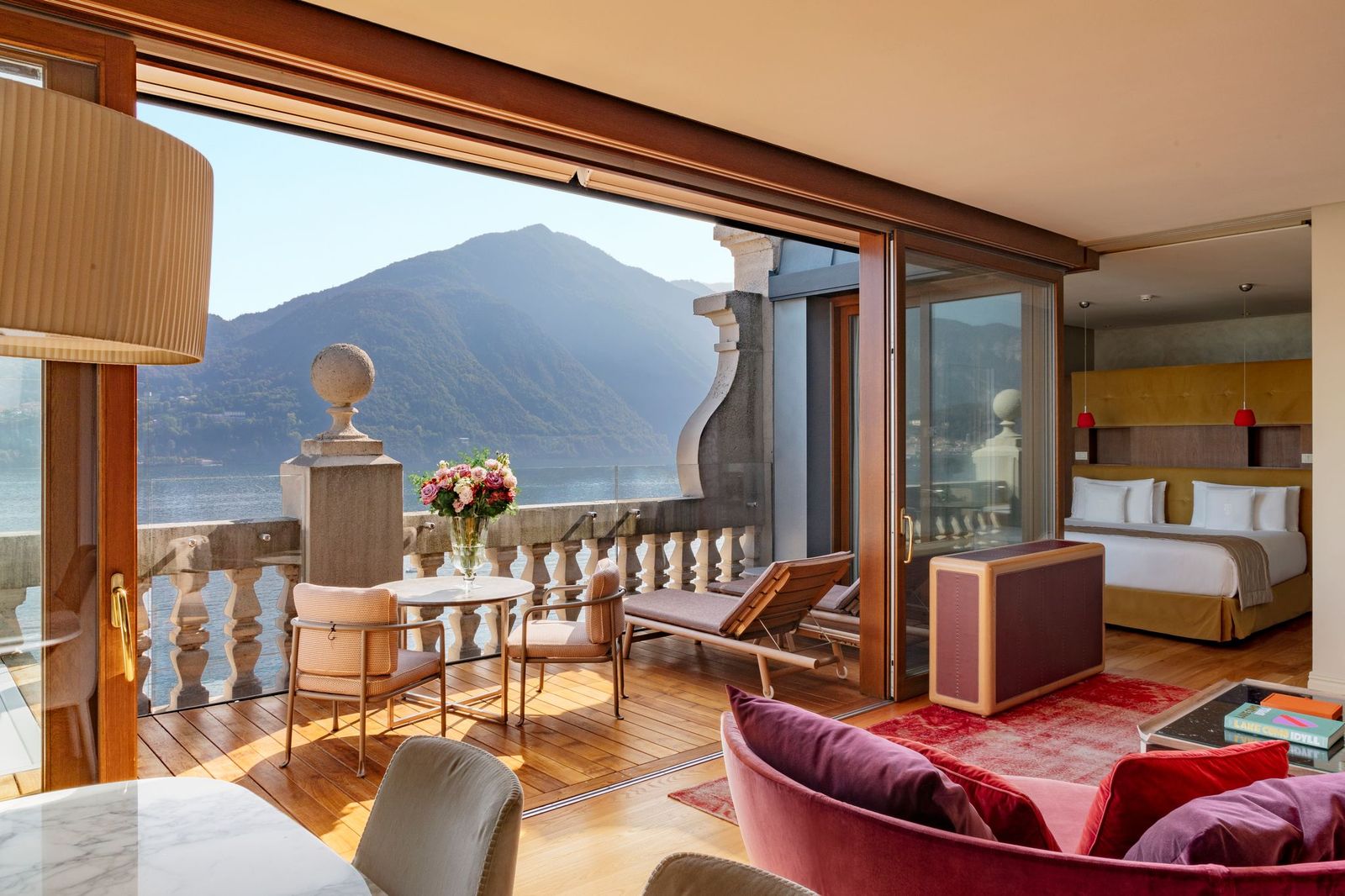 The gorgeous rooftop front suite at Hotel Grand Tremezzo. Courtesy of Grand Hotel Tremezzo.