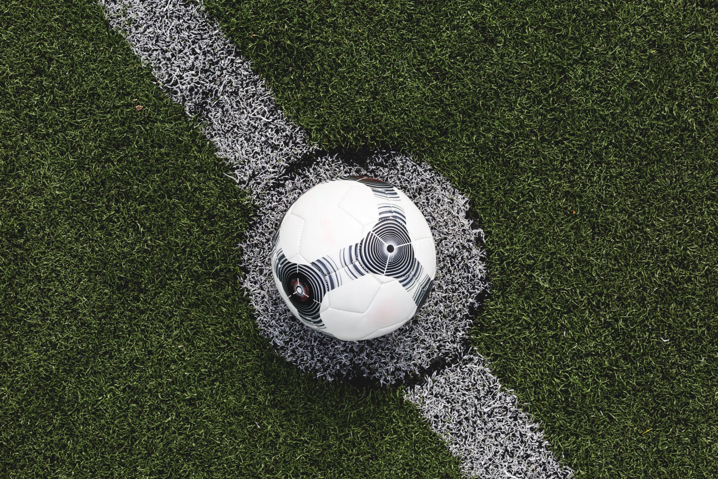 soccer ball seen from above