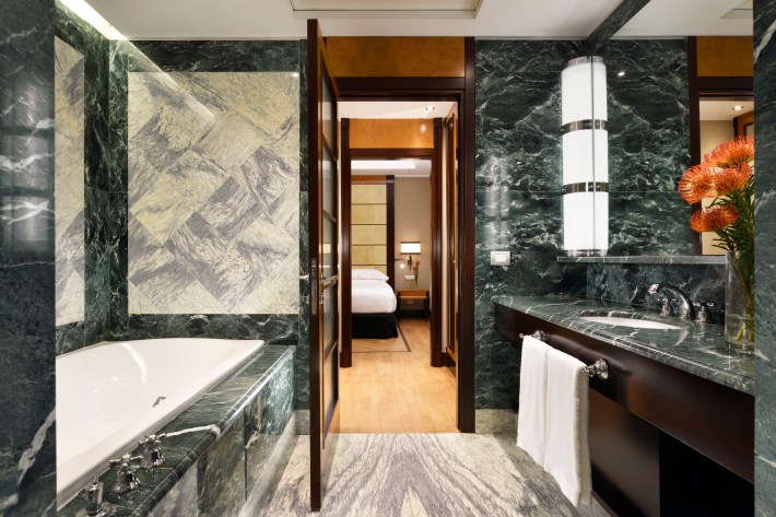 Bathrooms fit for royalty, perfect for unwinding after a long day of exploring the city and surrounding region.