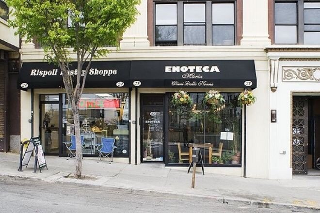 The exterior of Enoteca Maria in Staten Island, NY.