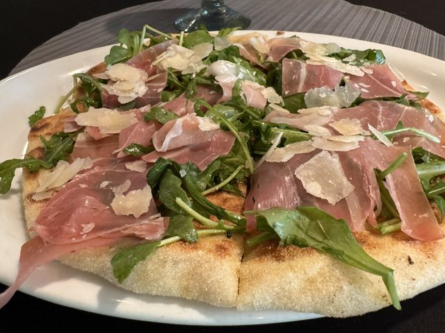 Prosciutto flatbread at Cafe Villa near the Italian Film Festival of Marin.