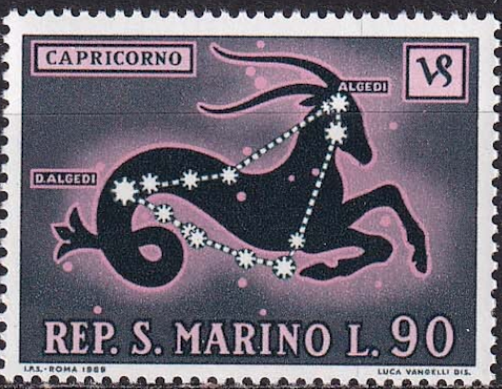 The sign of Capricorn (Capricorno).