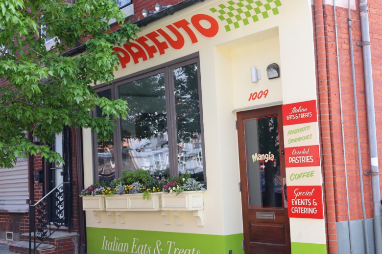 The colorful Paffuto storefront in South Philly.
