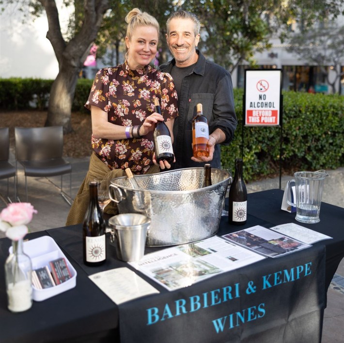 Erin Kempe and Paolo Barbieri showcasing their wines at the Santa Barbara LIVE Art & Wine Tour.