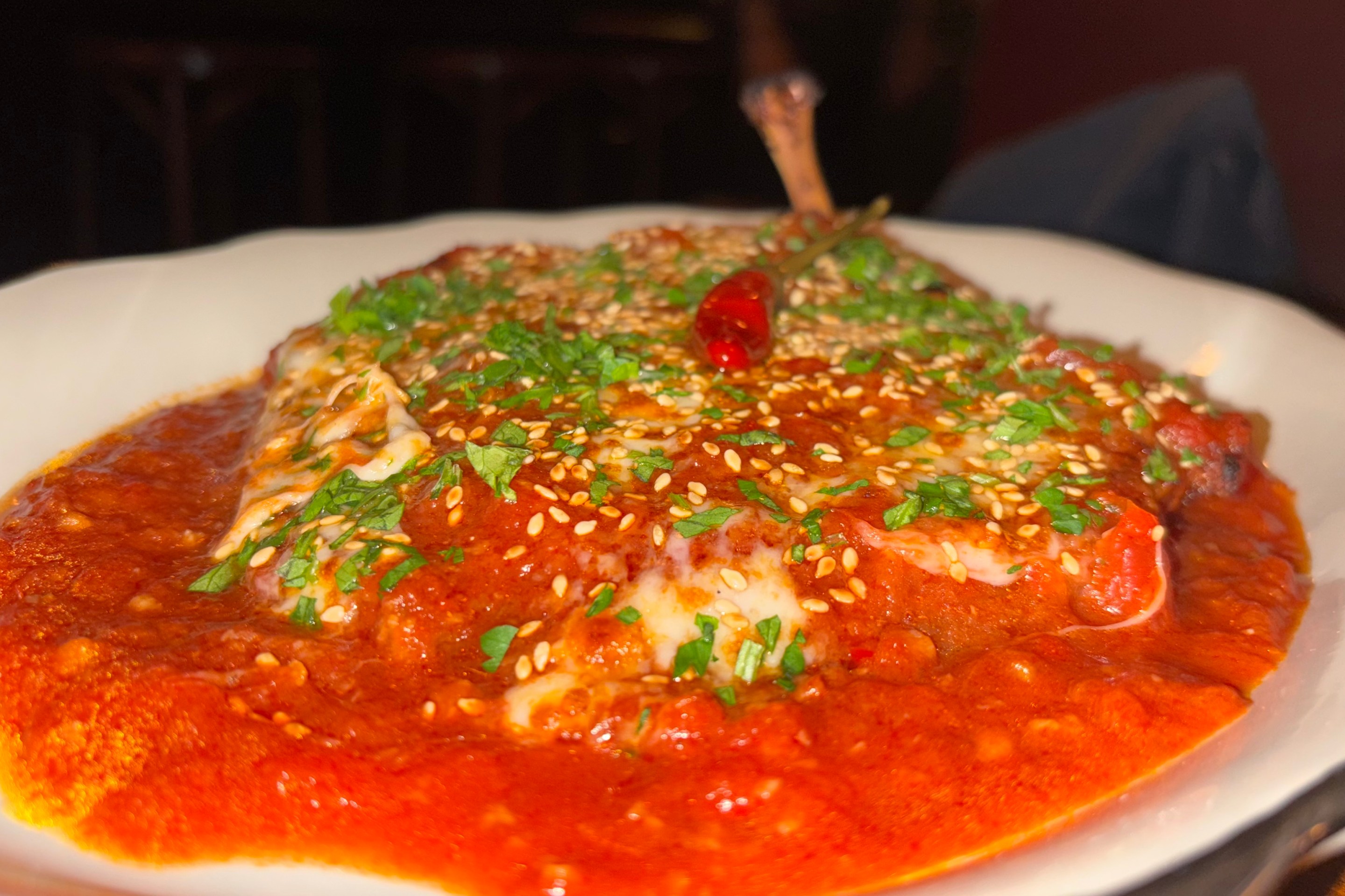 The chicken parm at Jr and Son in Brooklyn.