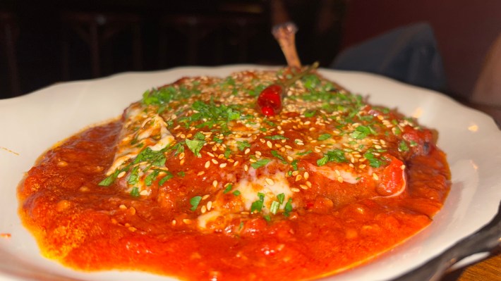 The chicken parm at Jr and Son in Brooklyn.
