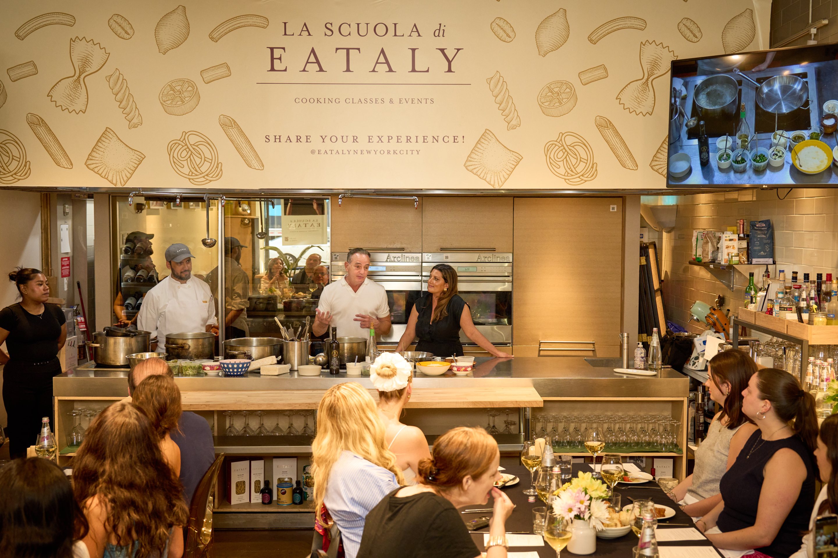 Appetito's Andrew Cotto with guest Joanna Moeller at the inaugural "Demo & Dine" event at Eataly Flatiron (NYC). Photo credit: Mark Shaw.