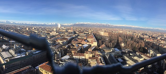 A panoramic view of the northern Italian city of Turin. Photo courtesy of WikiMedia Commons.