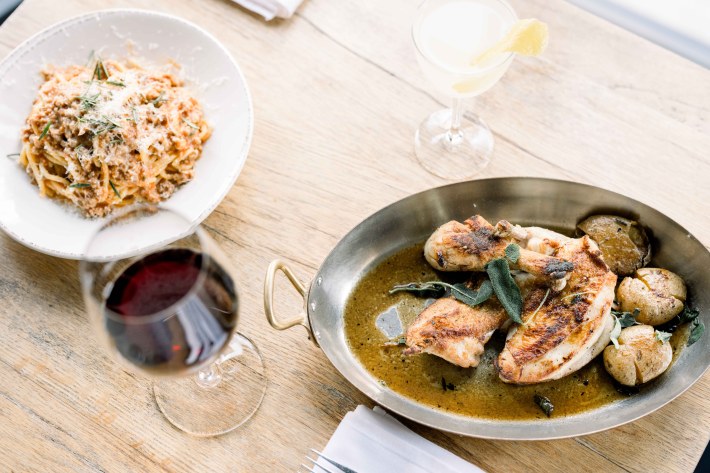 Roasted chicken with sage and potatoes at Little Sage in Boston’s North End