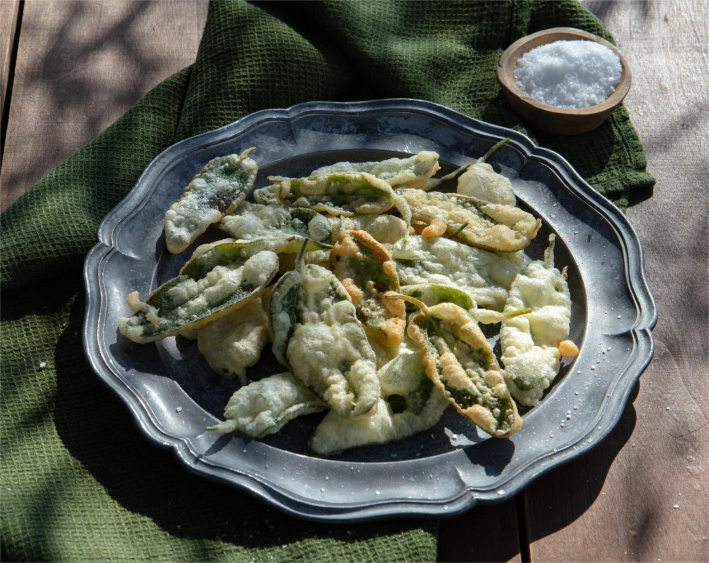 Fried Sage Leaves from Liguria: The Cookbook by Laurel Evans.