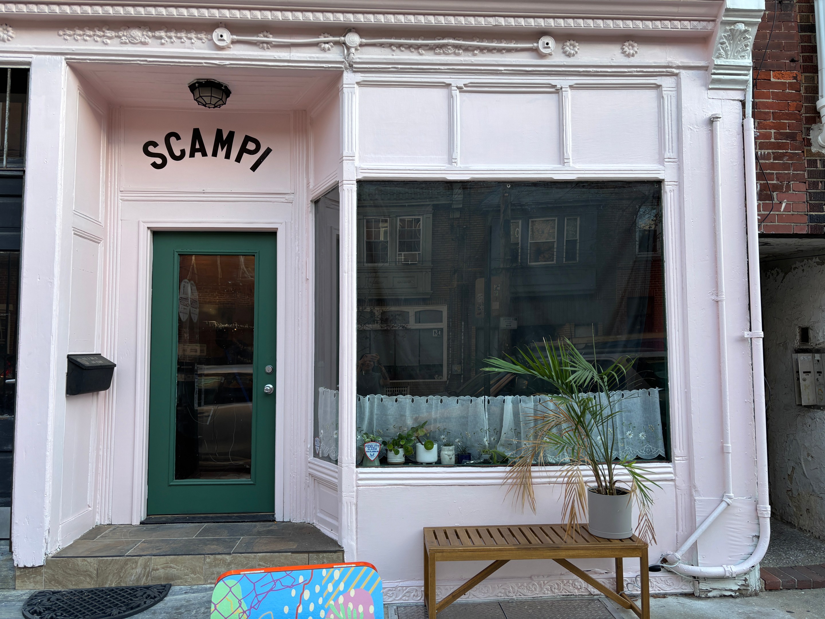 The exterior of Scampi in Philadelphia.