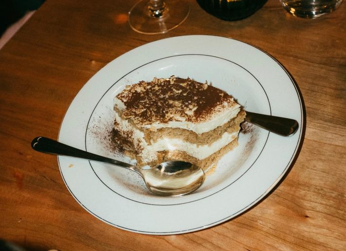 The classic tiramisu at Scampi in Philadelphia. Photo by Ashley Gellman.