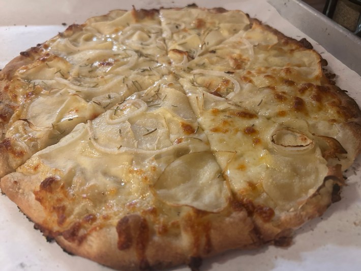 The Potato & Rosemary Special at Sally's Apizza in New Haven, CT.