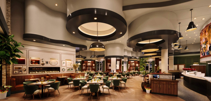 Interior dining room of ai Pazzi at JW Marriott Las Vegas