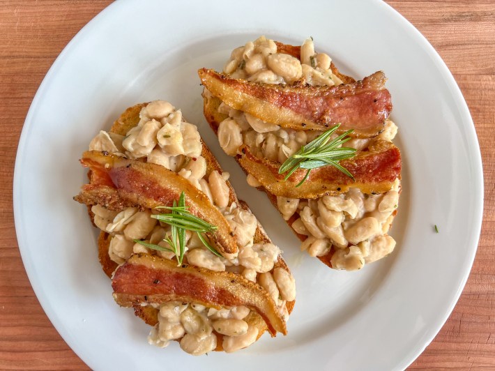 Roman Bean & Guanciale Bruschetta.