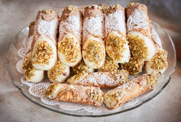 Legendary cannoli with pistachios at Angelo Bracato's in New Orleans. Photo by Adrienne Battistella.