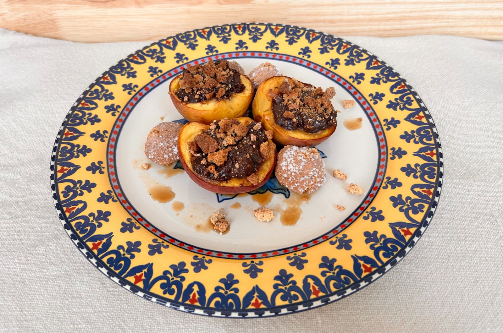 Italian Stuffed Peaches with Amaretti and Chocolate
