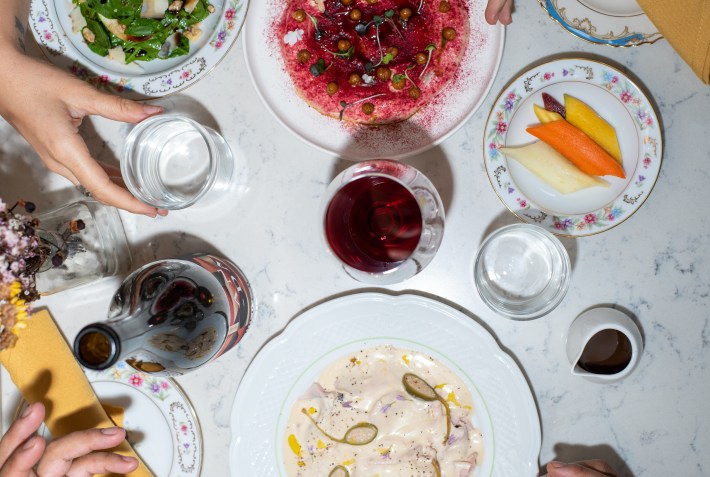A table at SULLALUNA in NYC.