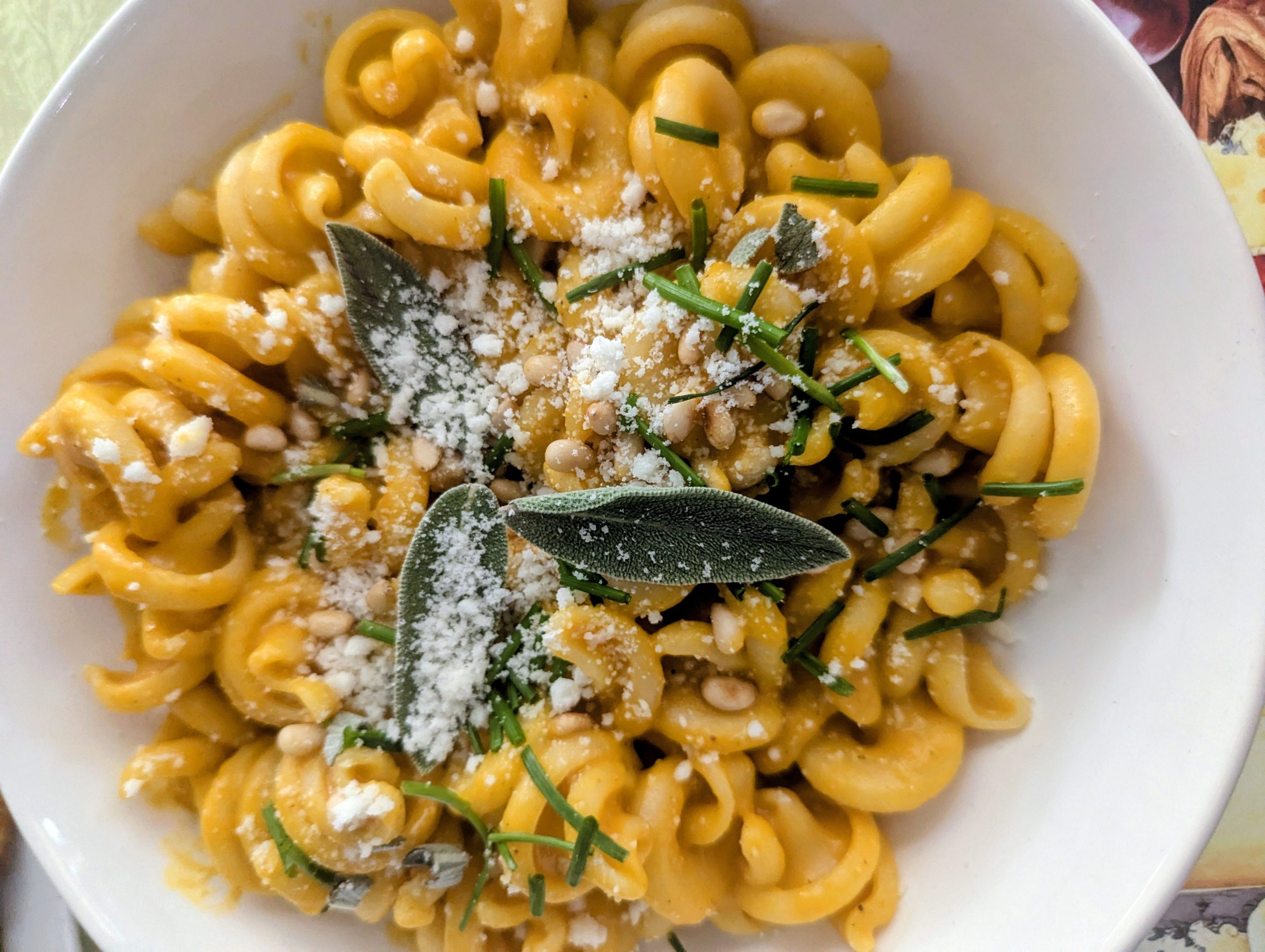 Pasta with Creamy Locatelli Pumpkin Sauce.
