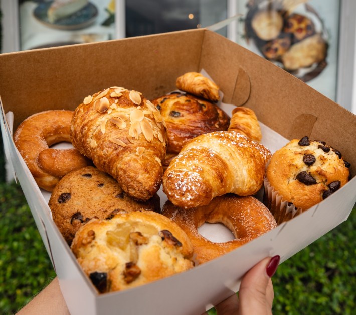 Box of assorted Italian pastries from Masseria Caffè