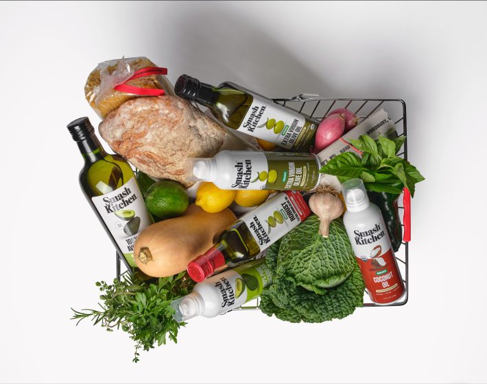 Smash Kitchen’s new organic oils pair perfectly with fresh bread, herbs, and produce.