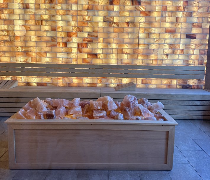 Himalayan salt relaxation room at QC Spa NY.