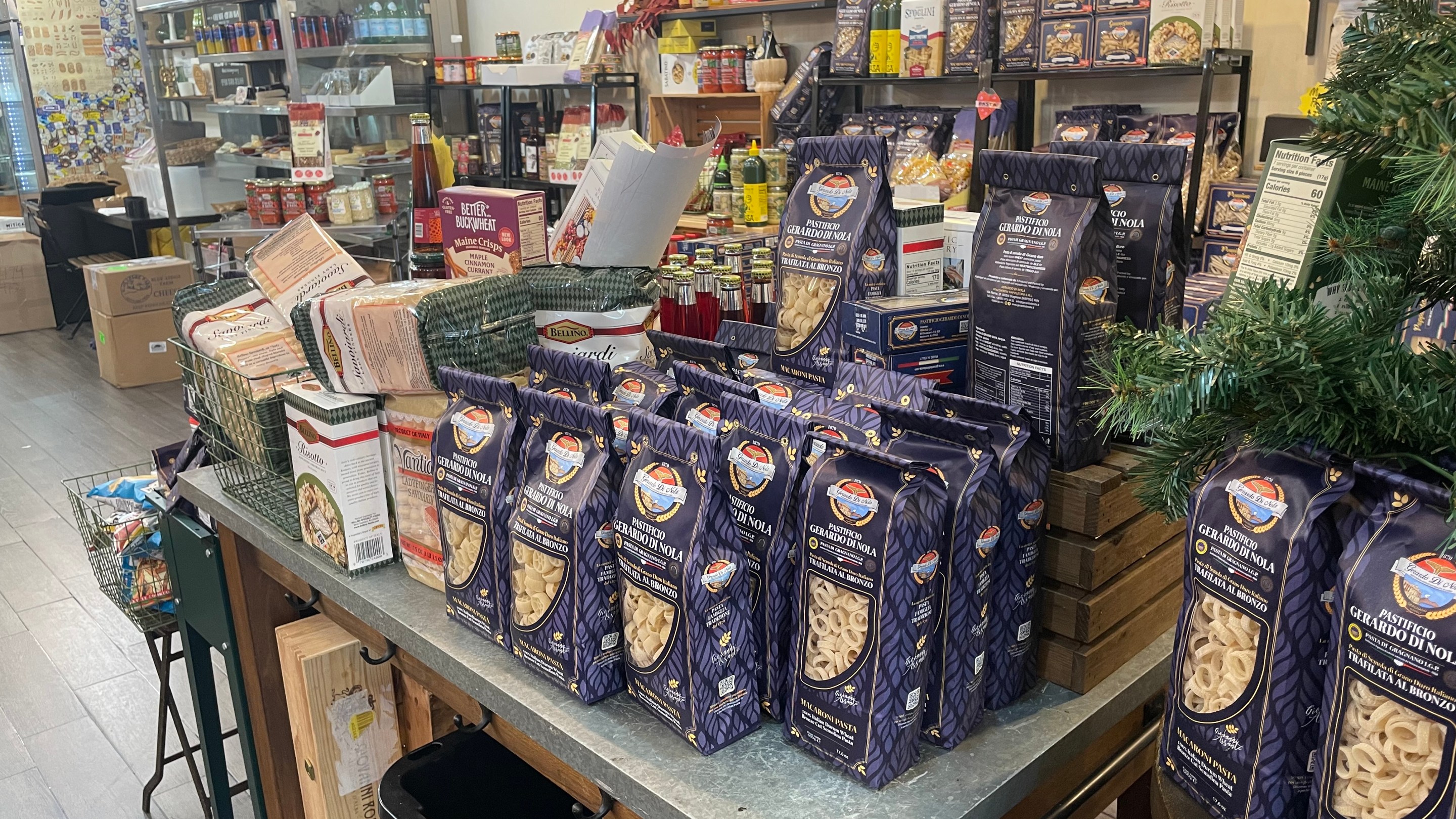 A display of artisinal pasta and products at A.L.C. Alimentari in Bay Ridge, Brooklyn.