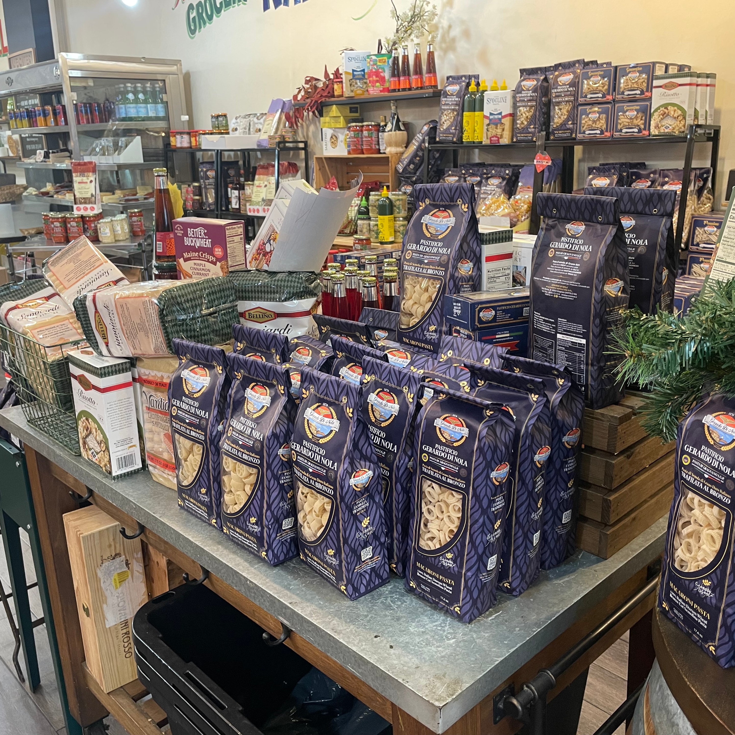 A display of artisinal pasta and products at A.L.C. Alimentari in Bay Ridge, Brooklyn.